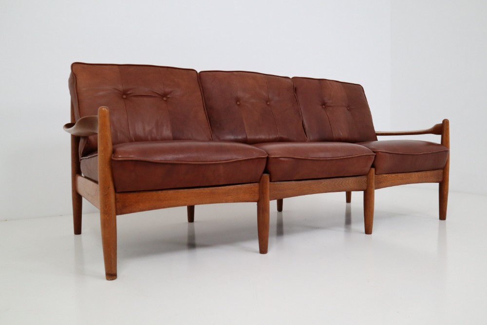 Mid Century Modern Leather Sofa Mid 20th Century Sofas And Benches Seating Davidowski